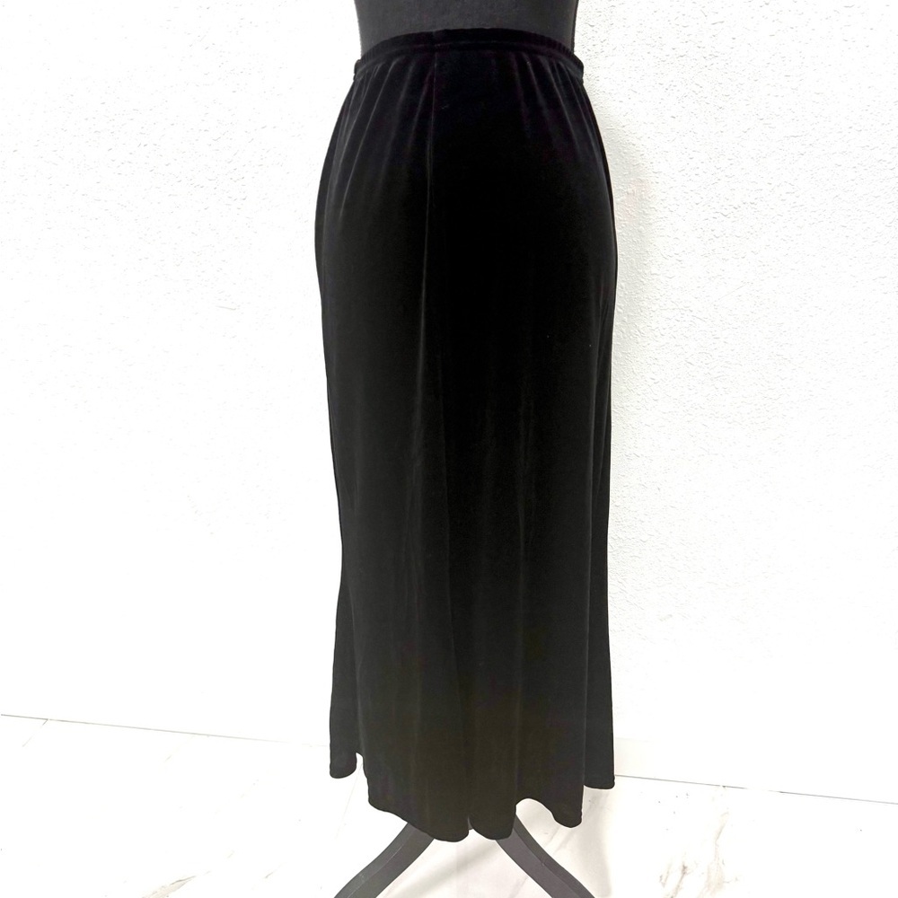Leslie Fay Classic velvet Black‎ Midi Skirt 2X